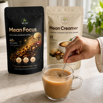 Mean Focus + Mean Creamer Mushroom Coffee Bundle | Green To Mean Coffee