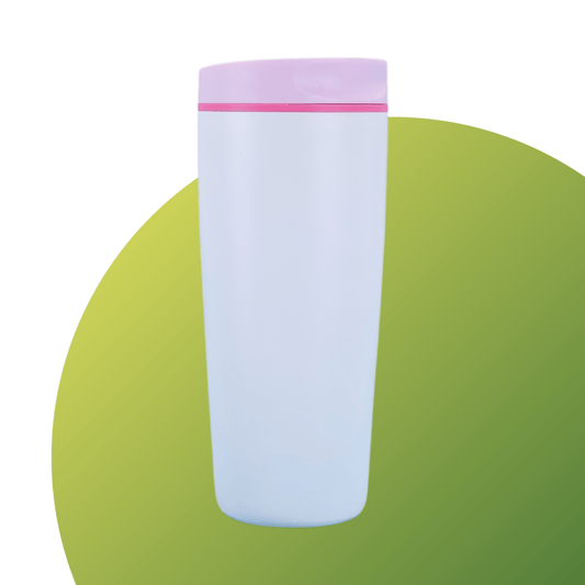 Green to Mean 20oz Premium Coffee Tumbler – Custom Engraving Available | White w/ Pink top