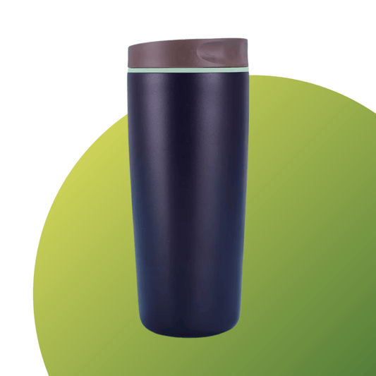 Green to Mean 20oz Premium Coffee Tumbler – Custom Engraving Available | Dark Blue w/ Brown top