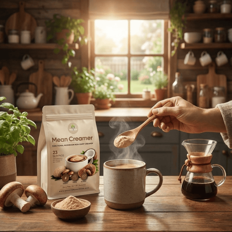 Mean Creamer Functional Mushroom Non-Dairy Creamer | Green To Mean Coffee