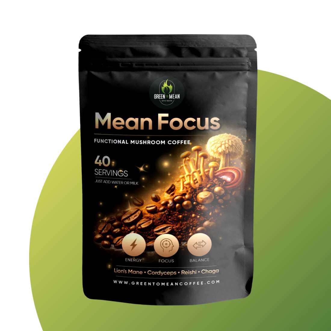 Mean Focus Mushroom Coffee - Green To Mean