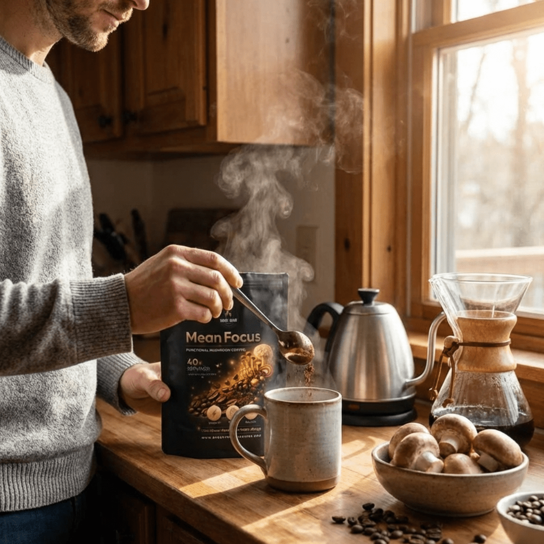 Mean Focus Mushroom Coffee - Green To Mean
