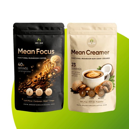 Mean Focus + Mean Creamer Mushroom Coffee Bundle | Green To Mean Coffee