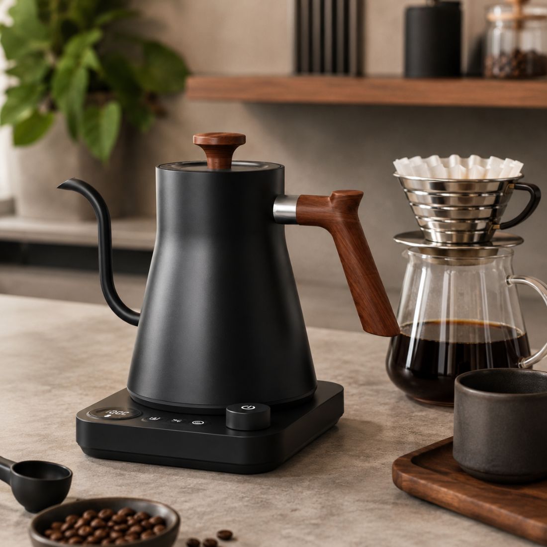 Precision Control Electric Gooseneck Kettle - Green to Mean Coffee