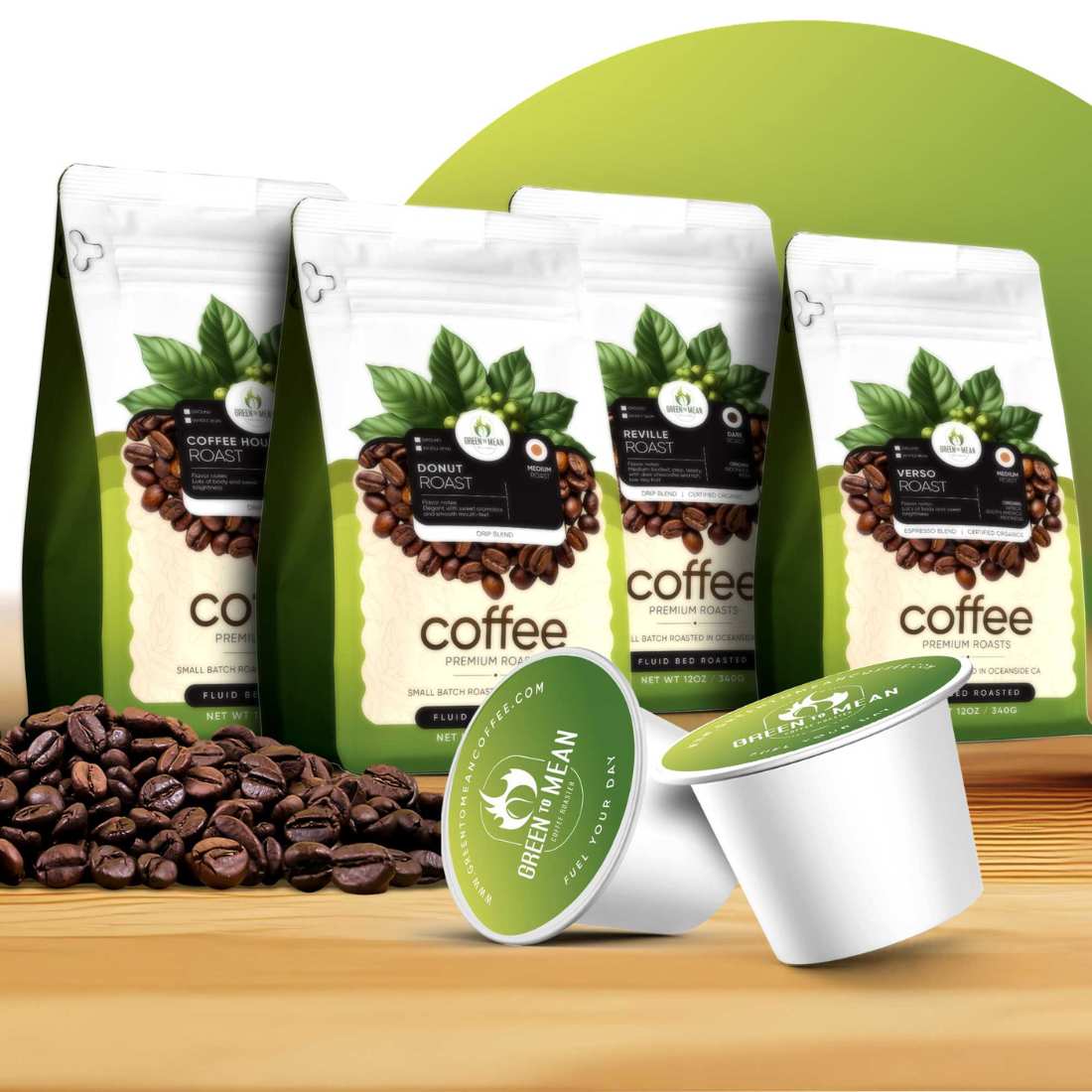 Single Serving Coffee Pods (12 count) - Green to Mean Coffee